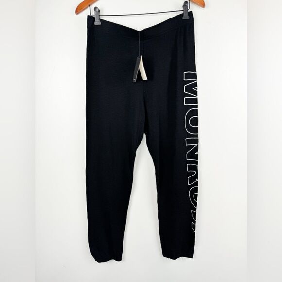 NEW MONROW monrow monrow sweatpants in black - Picture 2 of 5